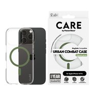 PanzerGlass® CARE kryt Apple iPhone 16 Pro MagSafe Urban Combat čirý/zelený