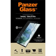PanzerGlass™ Samsung Galaxy S22 Ultra (okrajově lepené s "puntíkem" pro otisk prstu)